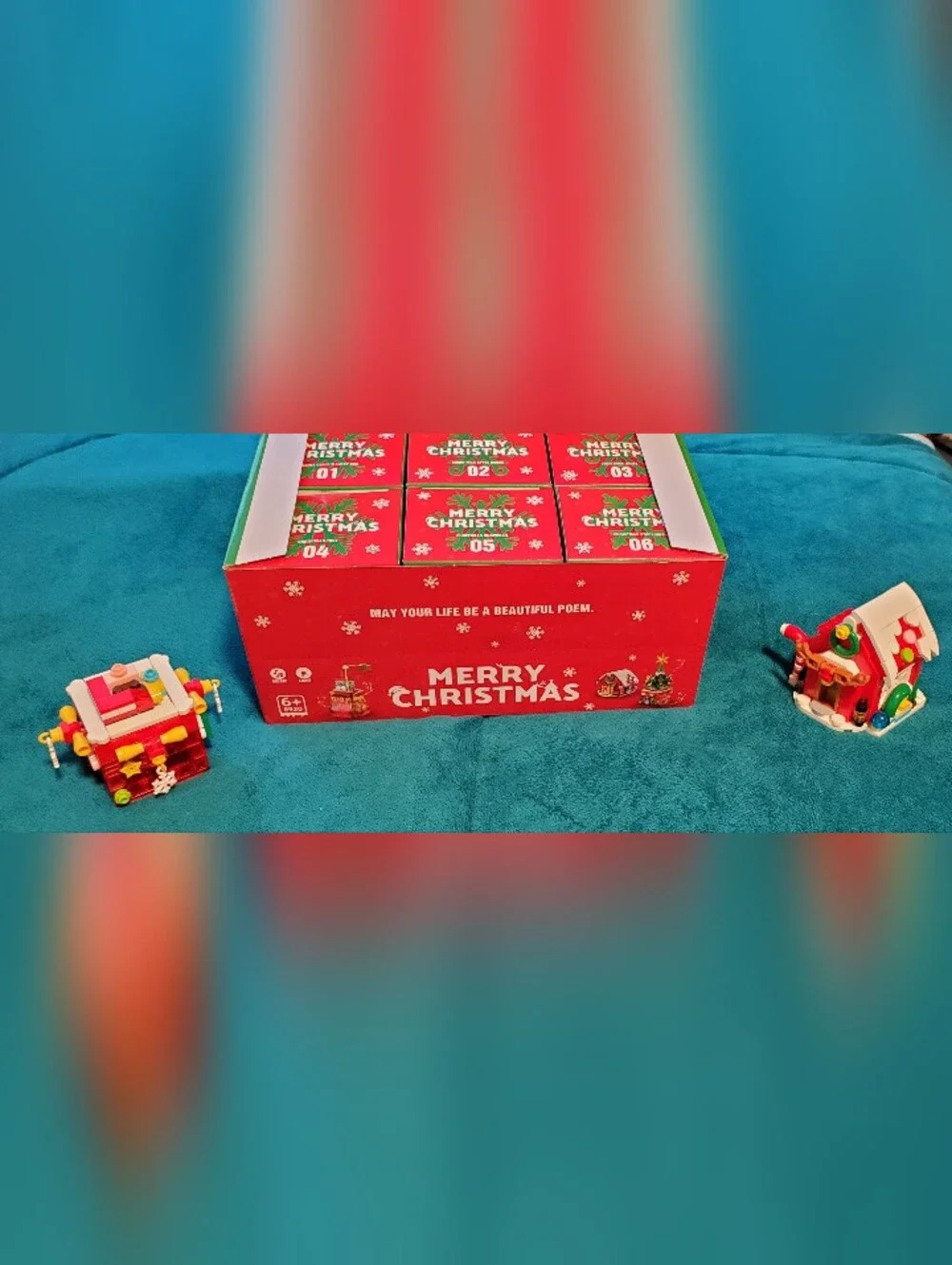 Building Block Chrismas Desktop Decorations 6 Pk.